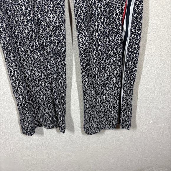 Grey State Womens XS Ulla Printed Pants Tile Print Navy Cotton Linen Elastic - Picture 4 of 10